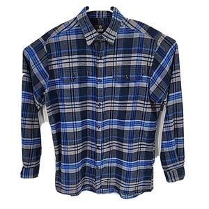 Guide Gear Mens Button-Up Shirt Multicolor Plaid Long Sleeve Pockets L